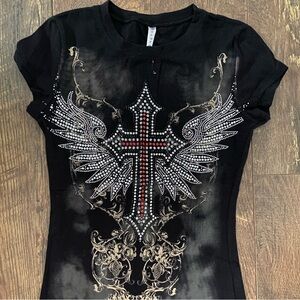 Studded/Stones Black Cool T-Shirt